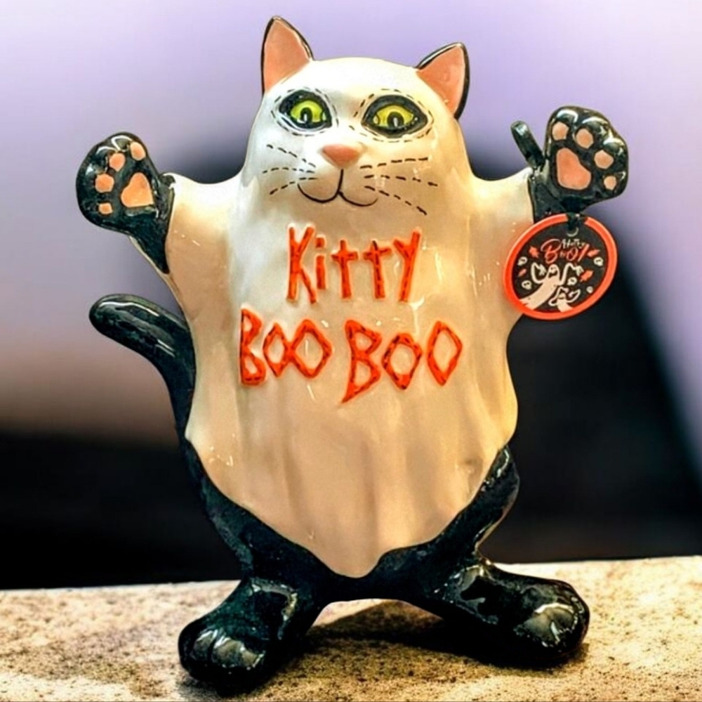 NWT 2022 Blue Sky Kitty Boo Boo Black Cat Ghost by Heather Goldsmith